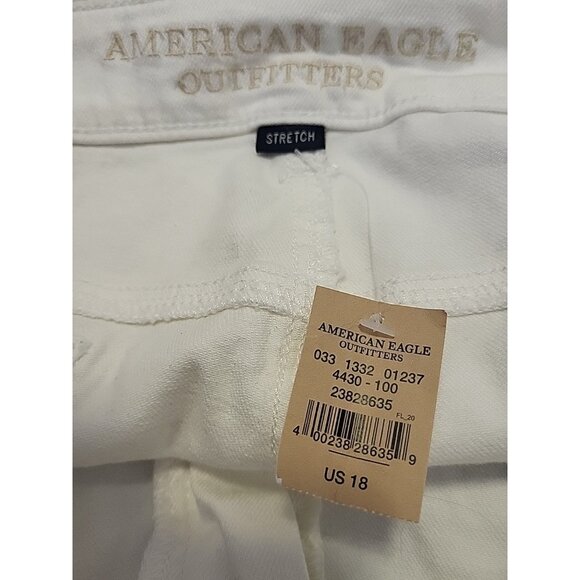 American Eagle Women's Shorts Stretch Raw Hem Size 18 White Low Rise NWT - Picture 8 of 8